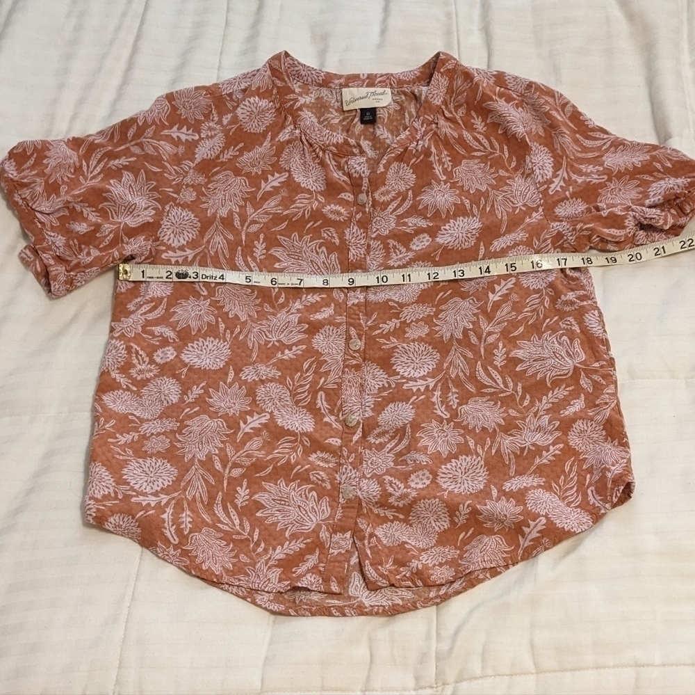 UNIVERSAL Thread Pretty Floral Button Up Top Size XS - Picture 7 of 7